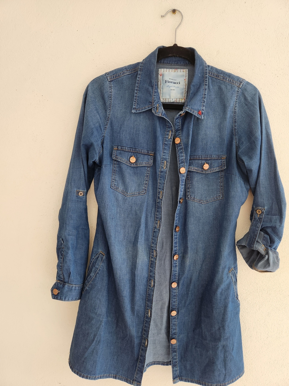 Fiorucci Denim Button-Down Shirt Dress - Medium Blue